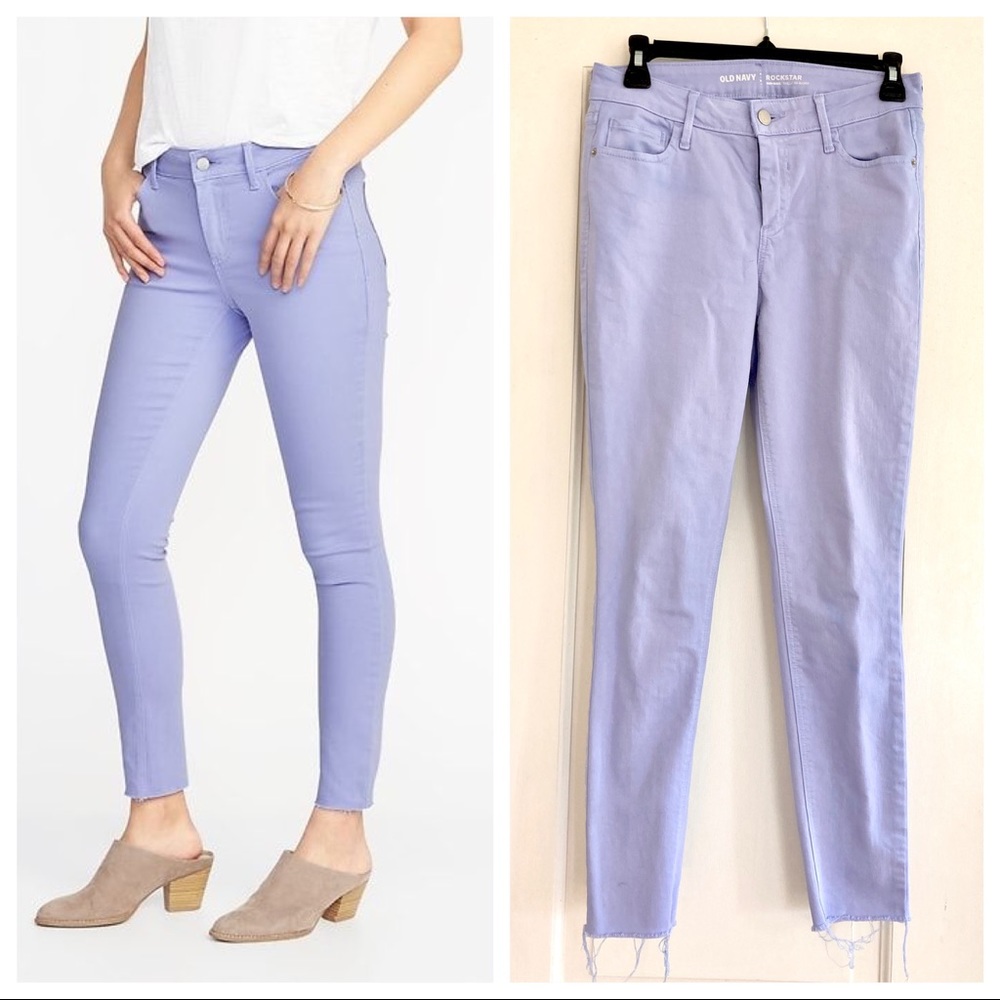 Old Navy Rockstar Mid-Rise Lavender Jeans Size 6